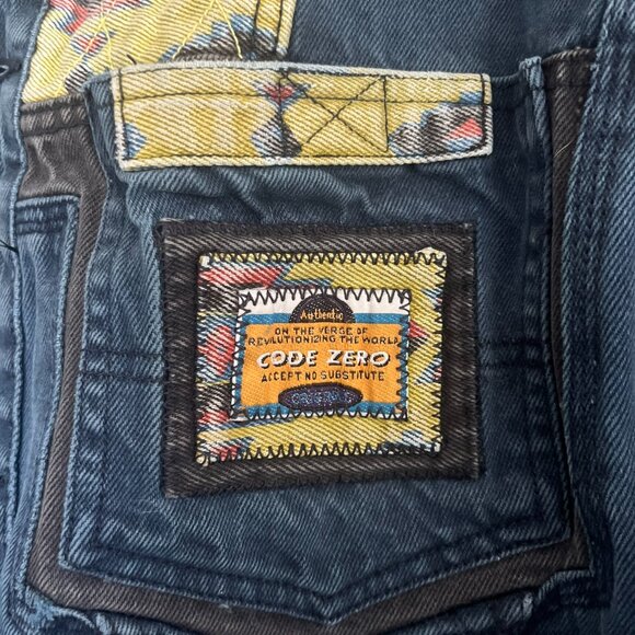 Code Zero Bomber Jean Jacket w Southwestern Design - Women's Large - Picture 4 of 5